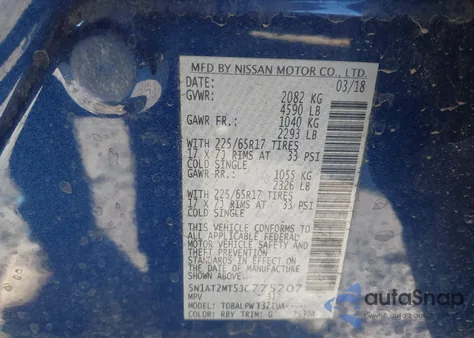 2018 Nissan Rogue S from USA, damaged, VIN 5N1AT2MT5JC775207